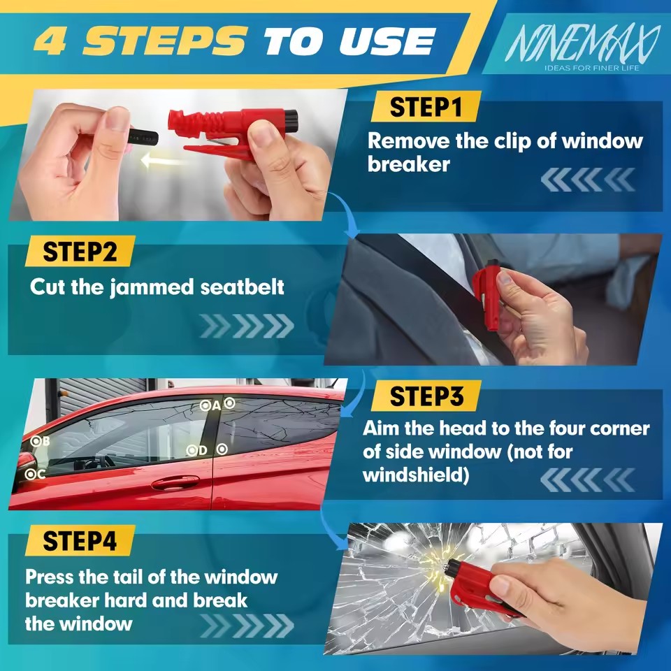 Safety Hammer Car Escape Tool  - Rescue Rope Throw recension och pris