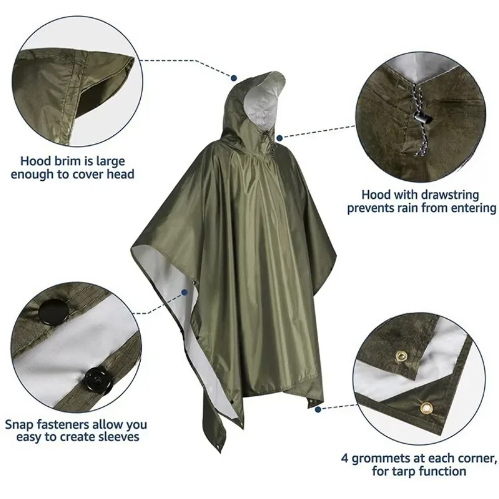 Outdoor Multifunctional 3 In 1 - Emergency Poncho Rain recension och pris