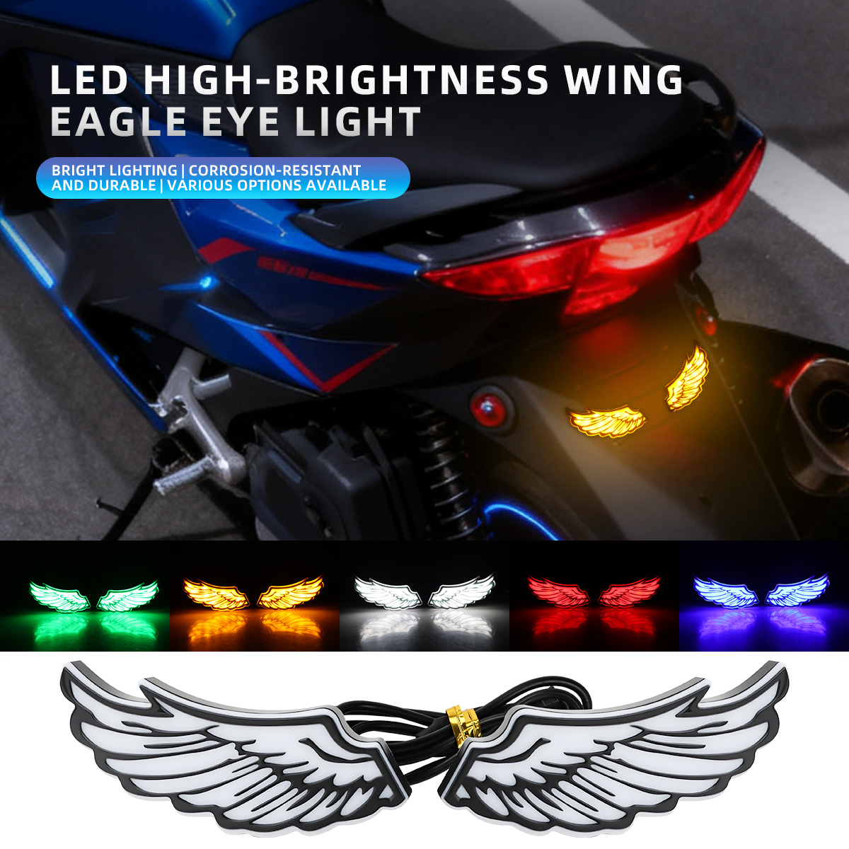 1Pair Motorcycle Angel Wings L - Sos Light Strobe recension och pris