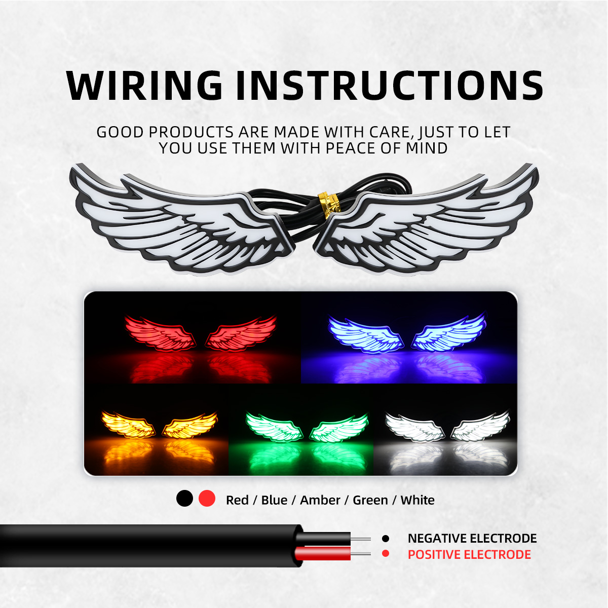 1Pair Motorcycle Angel Wings L - Sos Light Strobe recension och pris