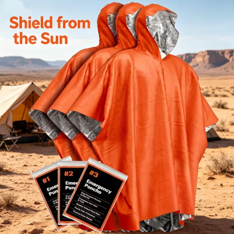 1-5PCS Multifunctional Surviva - Emergency Poncho Rain recension och pris