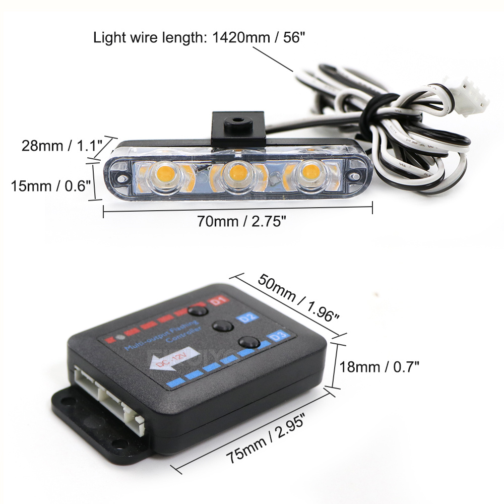 4x 3 LED Grill Car LED Strobe  - Sos Light Strobe recension och pris